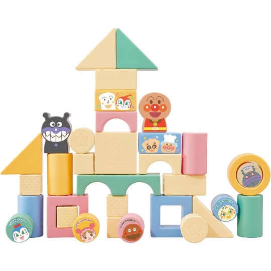 Anpanman Wooden Play Blocks - Anime character skill developing toy for babies - Japan Trend Shop